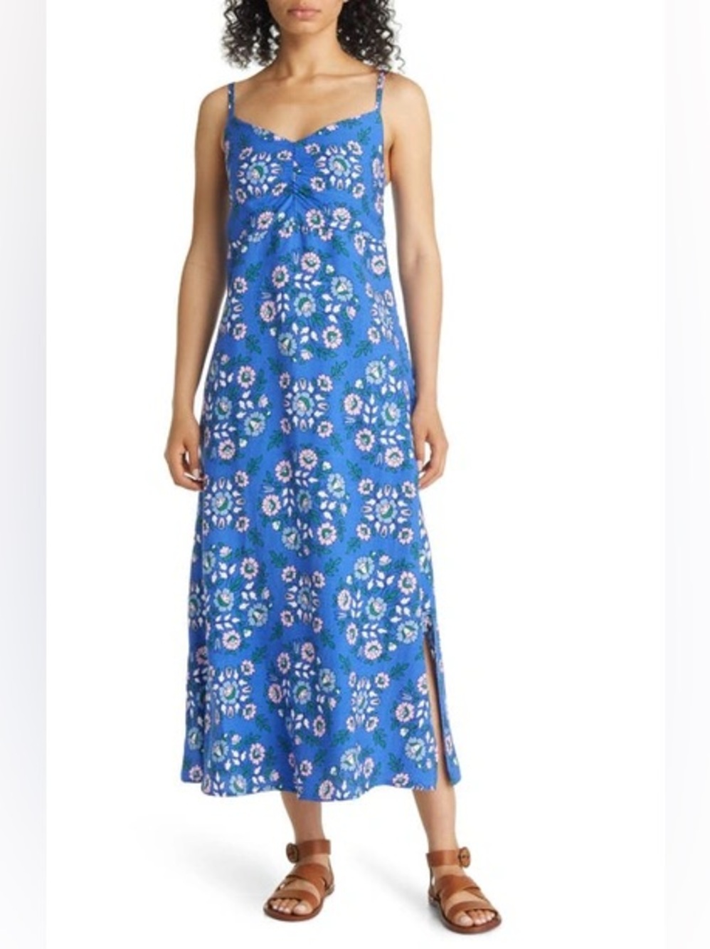 Boden Blue Floral Slip Maxi Dress